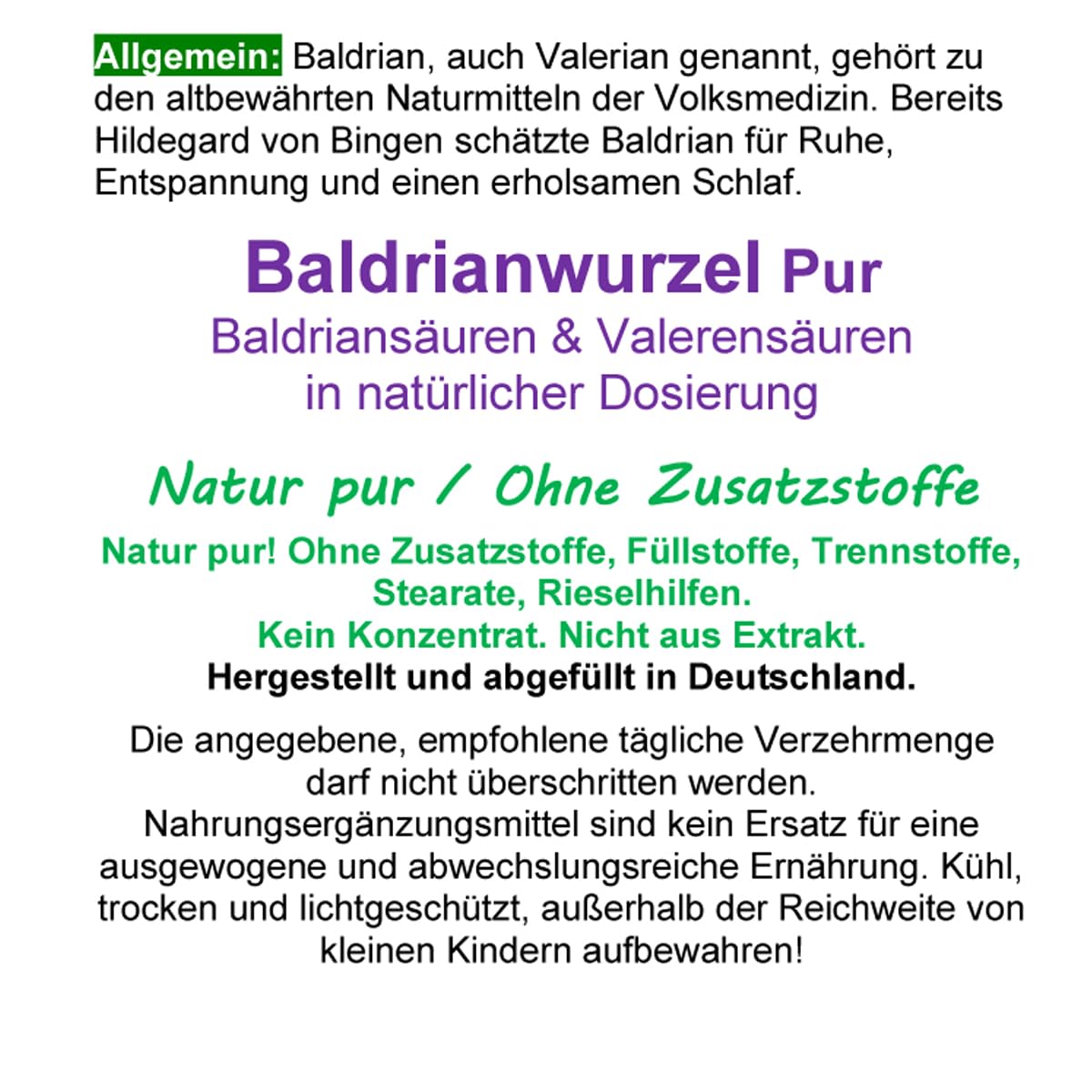 Baldrian 360 (3x120) Kapseln PFLANZLICHES Beruhigungsmittel. Innere Ruhe, gesunder Schlaf. NATÜRLICHE Einschlafhilfe - Einschlafen & Durchschlafen. BERUHIGUNG & ENTSPANNUNG. OHNE ZUSATZSTOFFE 26670-3