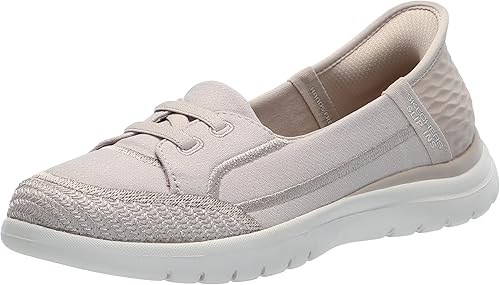 Skechers Women's Slip-ins: On-The-go Flex-Top Notch Boat Shoe, Taupe, 6 UK - 1