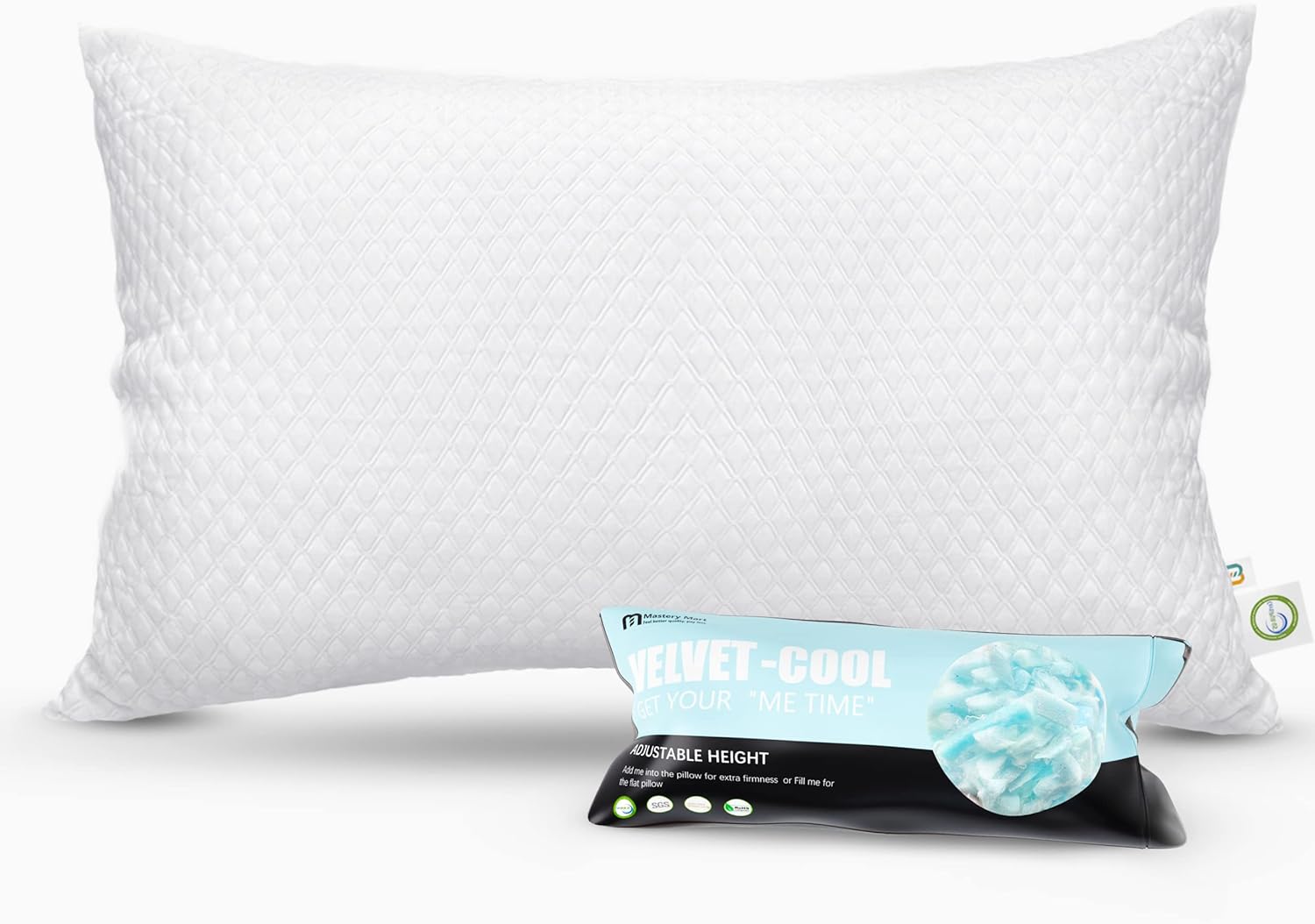 Mastery Mart Cooling Bed Pillow, Adjustable Loft Pillow for Side and