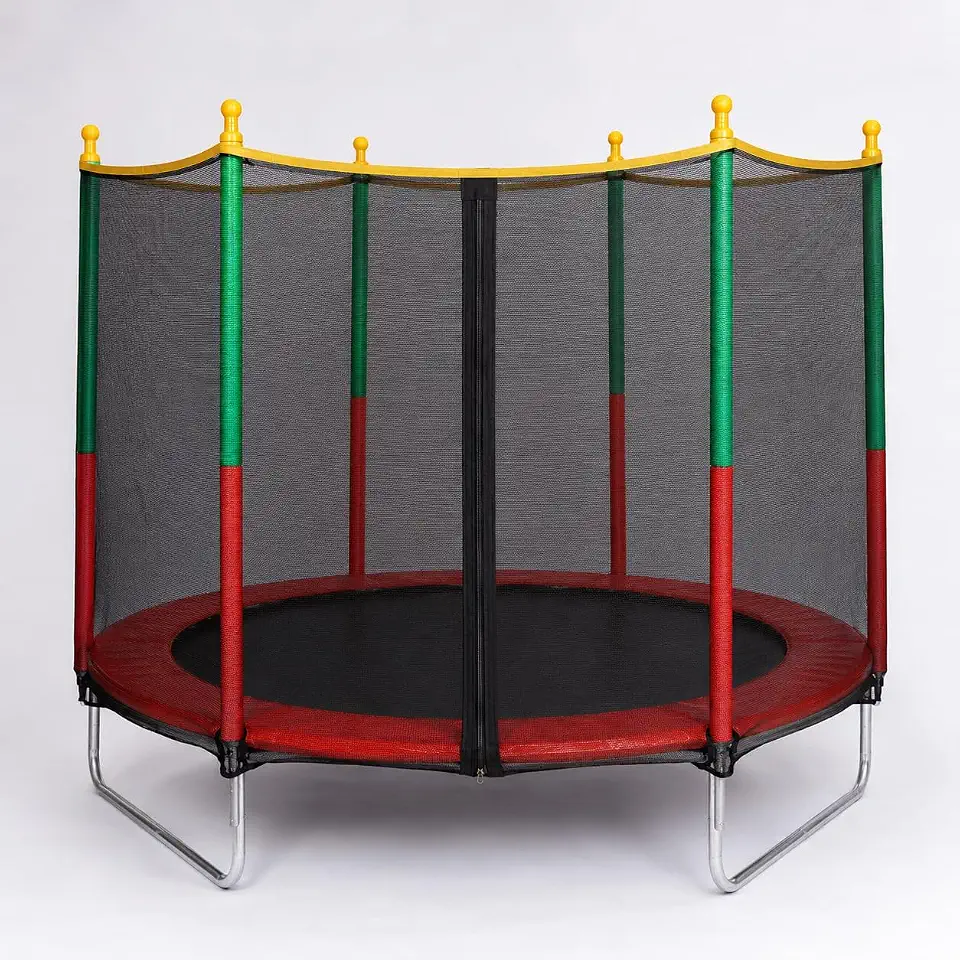 Pula Pula Cama Elástica Infantil 1,80m com Rede de Proteção, Desmontável, Reforçado, Suporta Até 100Kg, Playground