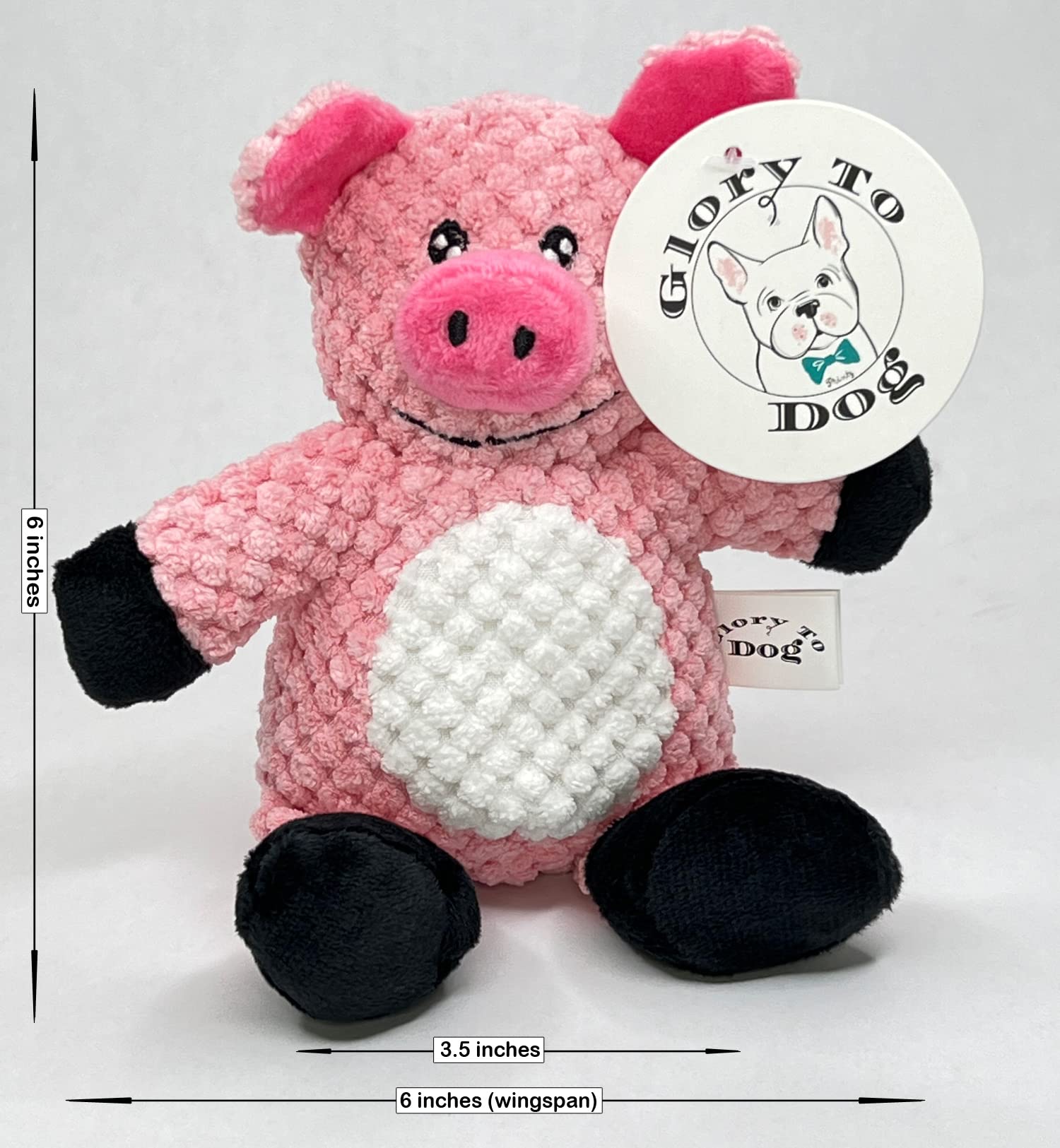 Glory To Dog Barnyard Pig - Juguete de peluche para perros de raza pequeña