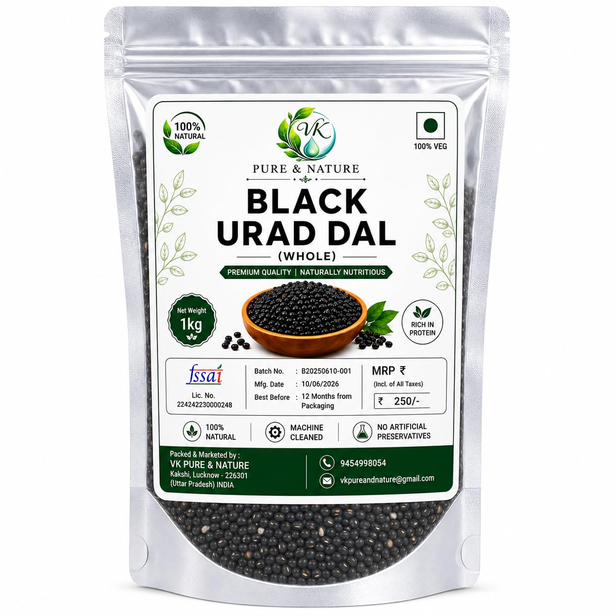 VK Pure & Nature Black Urad Dal Whole Unpolished Premium Quality (1Kg) | Premium Quality Whole Black Urad Dal Naturally Unpolished Whole Black Gram Rich in Protein and Dietary Fibre-image-46