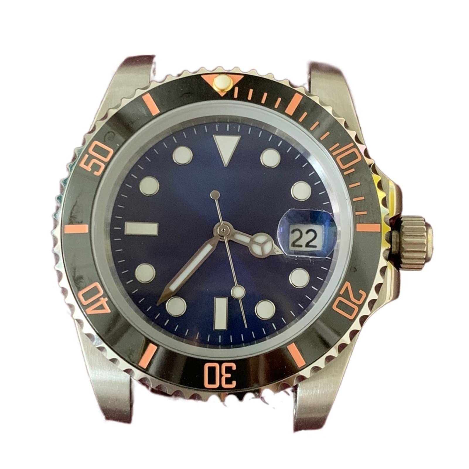 Reloj Submariner con Movimiento automático, Caja de Acero Inoxidable de 40 mm, Accesorios de modificación para Hombre, Esfera Azul, manecillas Luminosas, Bisel de cerámica.