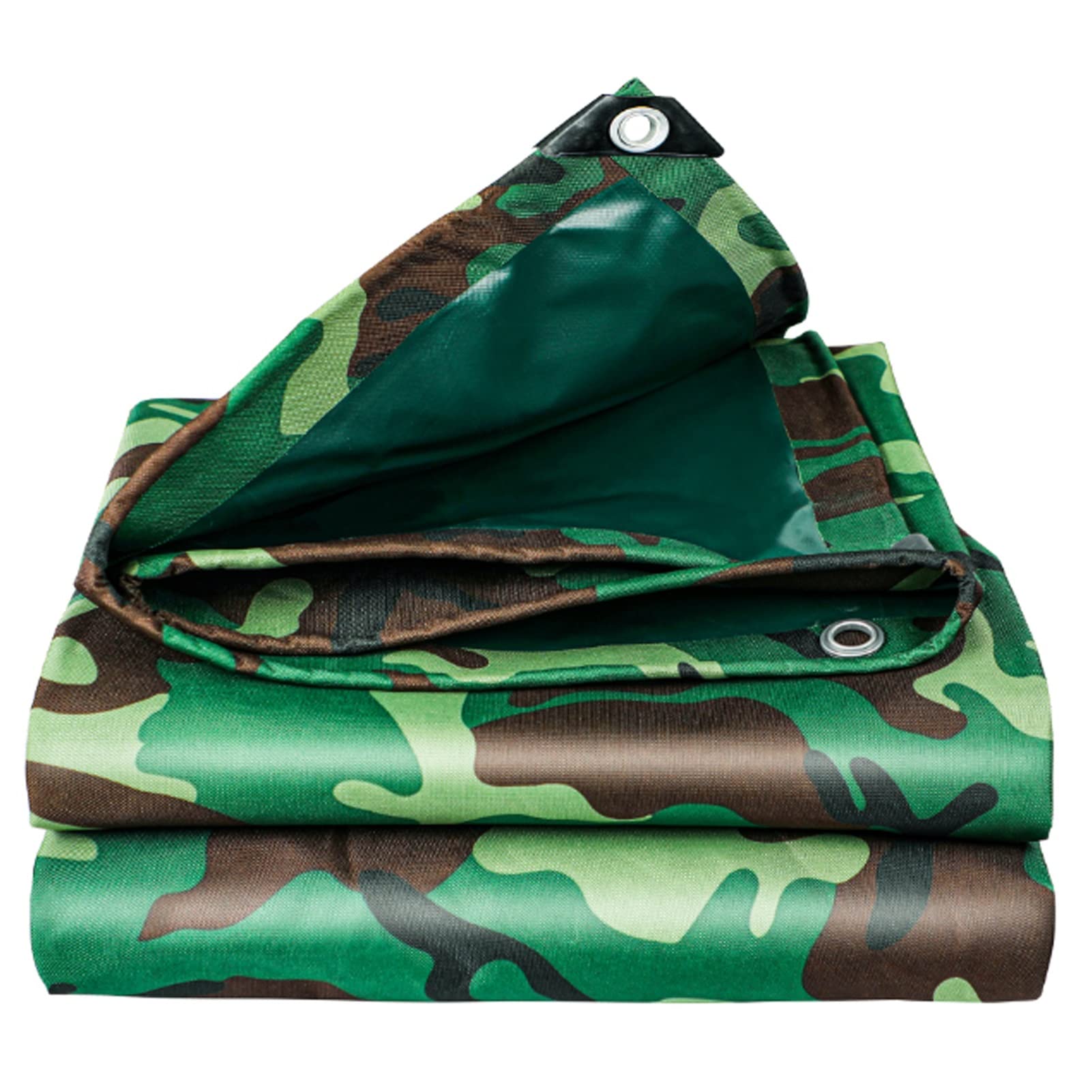 Tarnplane, strapazierfähig, wasserdicht, für Campingmöbel, Garten, 450 g/m² Bodenplane, faltbares, regendichtes Planenzelt, Camouflage (Größe: 3 x 6 m)