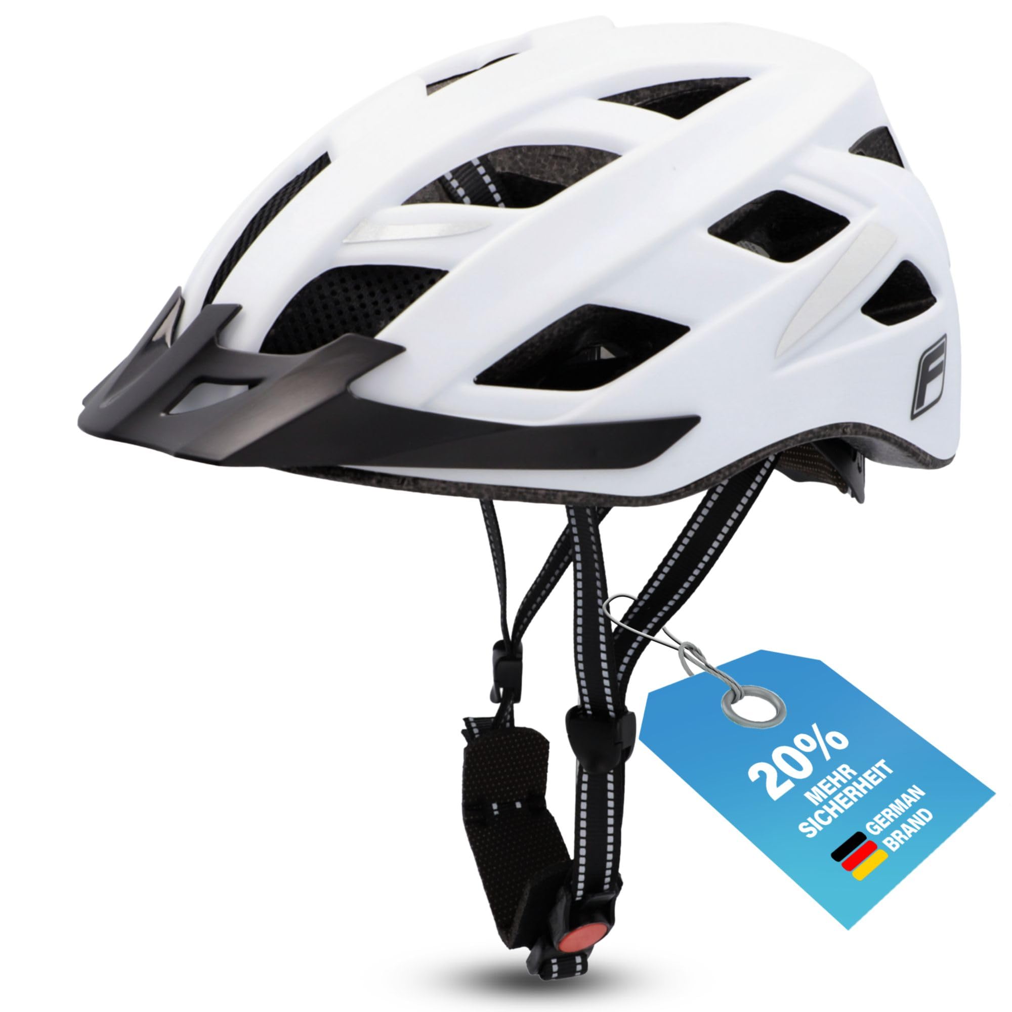 Fischer Casque de vélo Unisexe Urban Plus, Blanc, S/M, 52-59 cm