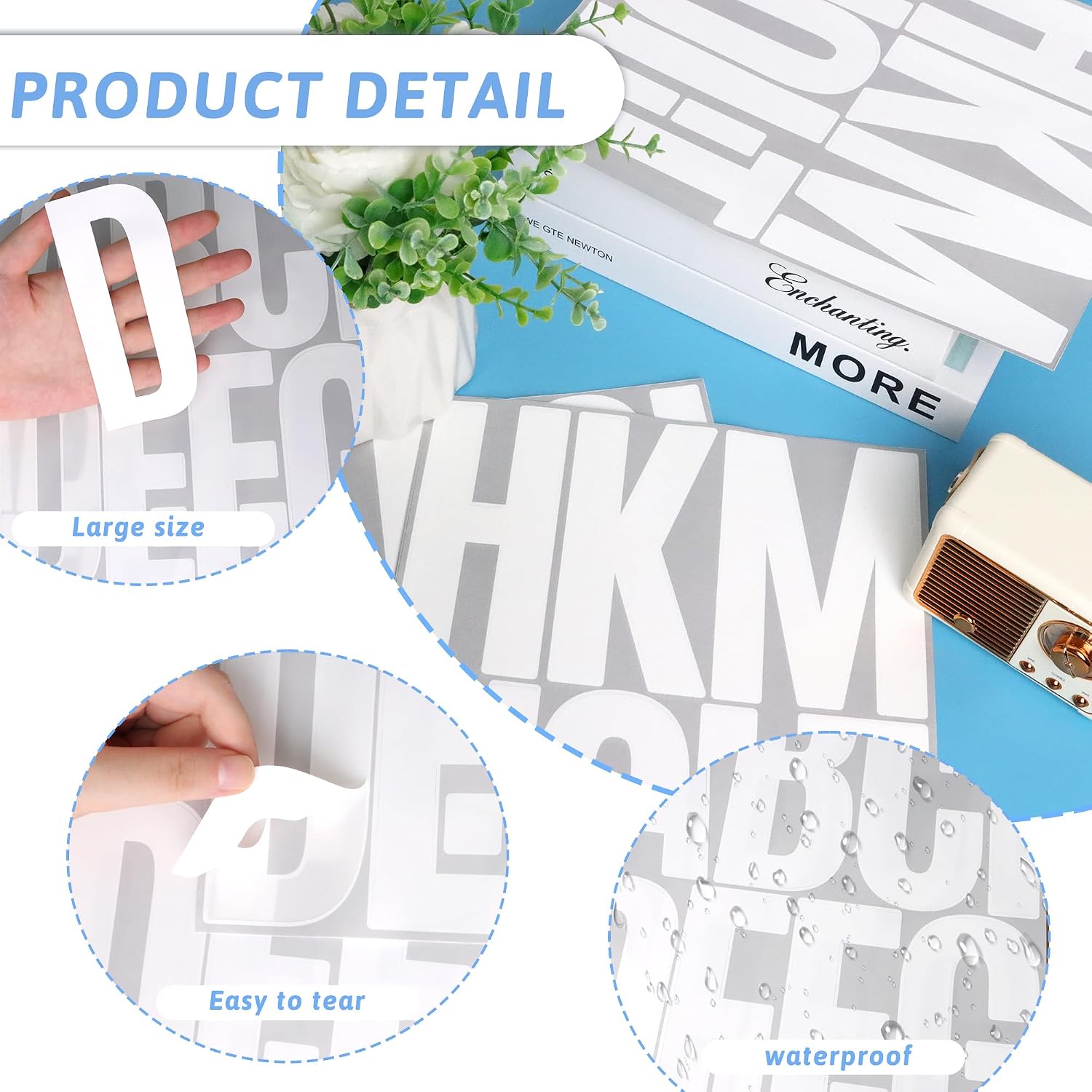 420 Pcs 5 Inch Large Bulletin Board Letters for Classroom,42 Sheets Letter Stickers Big Font Alphabet Number Vinyl Self Adhesive Stickers for Poster Board Display Chalkboard School Home Decor(White) image 4