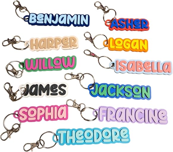 Handmade Personalized Name Keychain – Custom Backpack Tag, Bag Charm for Kids, Birthday Gift, Back to School, Luggage Tag
