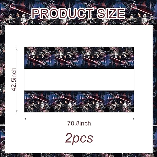 Vista 2 de Mantel desechable de 2 piezas, suministros y decoraciones para fiestas de cumpleaños, mesas rectangulares para baby shower, 70 x 42 pulgadas