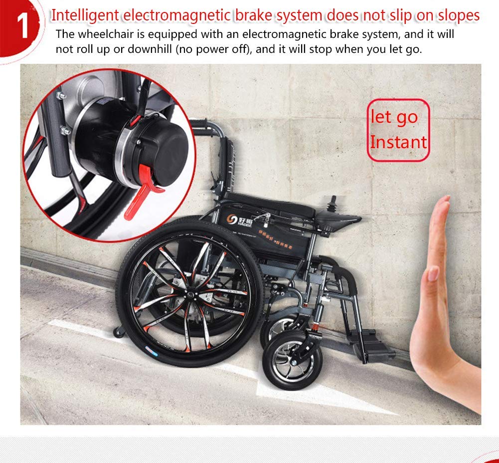 Sedia a rotelle elettrica Scooter Pieghevole e da viaggio Pieghevole Sedia a rotelle elettrica sicura Sedia a rotelle motorizzata da viaggio per impieghi gravosi