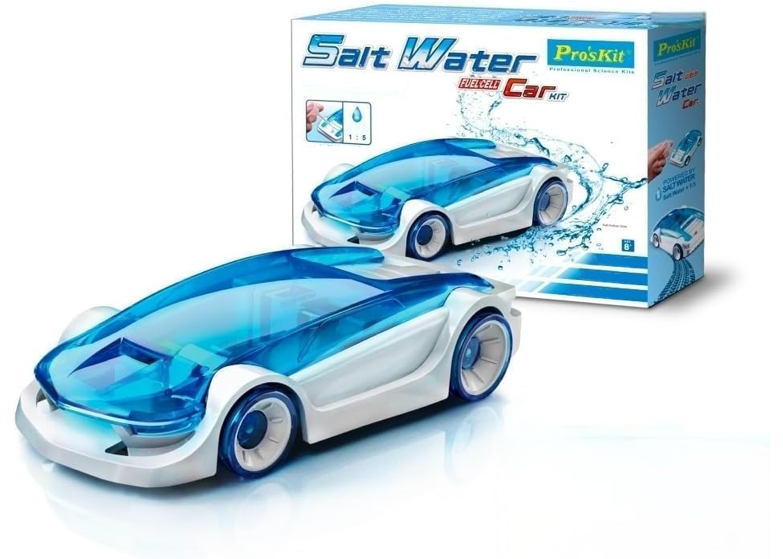 Pro'sKit Saltwater Fuel Cell Car Kit - DIY Educational Toy for Kids, Green Energy Science Experiment
