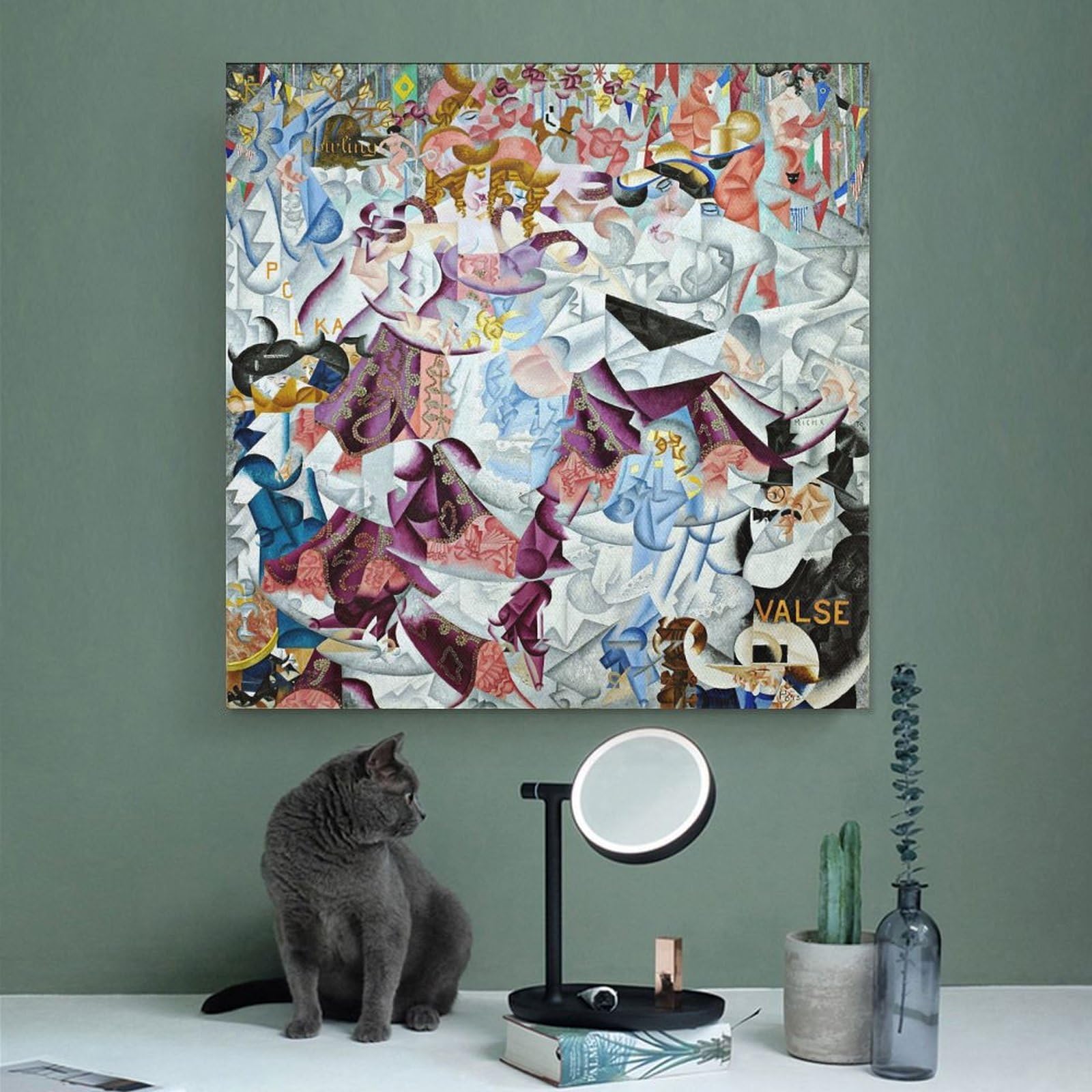 WCYB Gespannte Leinwand, dynamische Hieroglyphe des Bal Tabarin von Gino Severini, Modernismus, Poster, Drucke, Leinwand, Dekoration, Gemälde, Wandkunstrahmen, 40,6 x 40,6 cm (L x B)