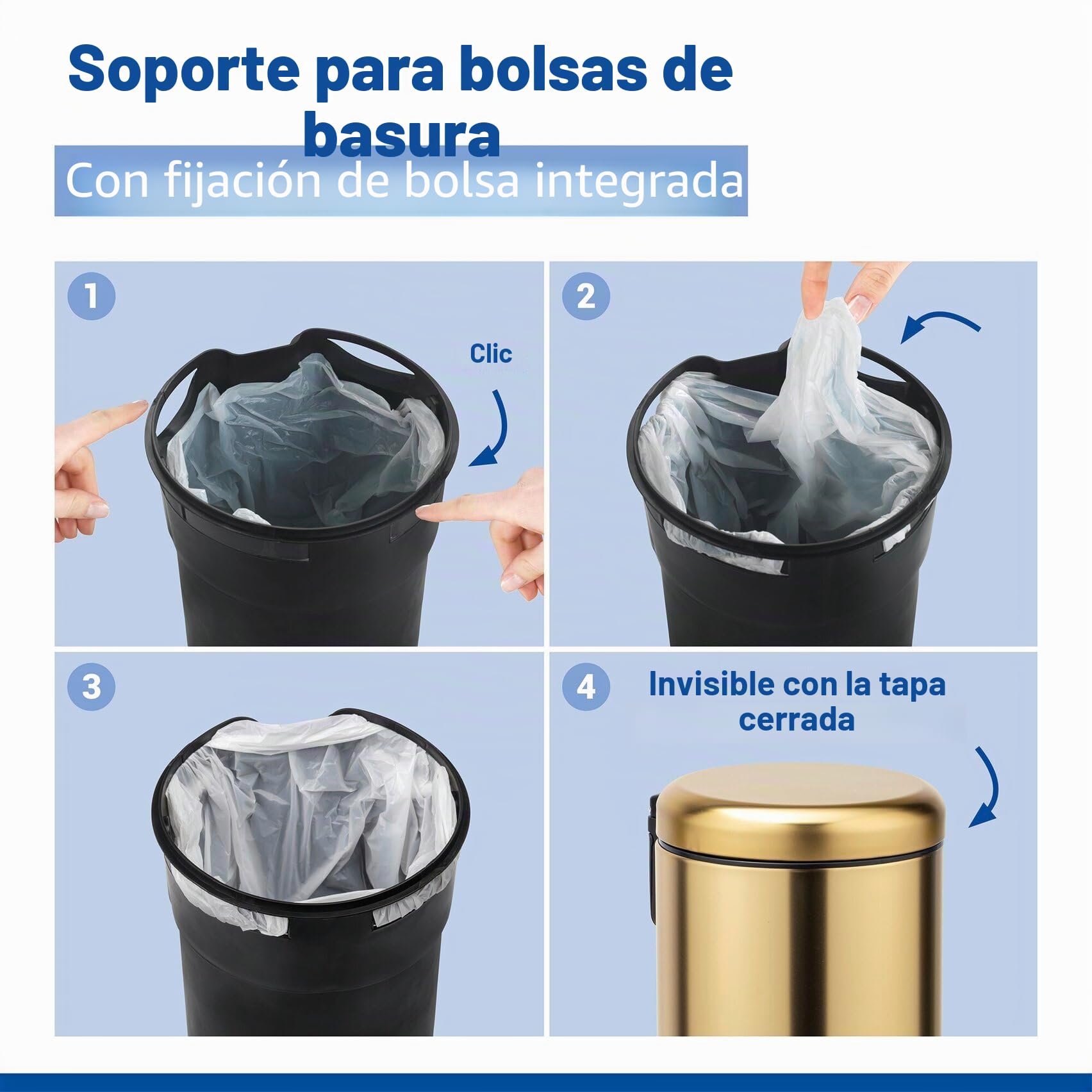 WENKO Cubo de pedal Leman oro mate 3 l - Cubo de cosmética, cubo de basura con recubrimiento anti-huellas dactilares Capacidad: 3 l, Acero inoxidable, 17 x 25 x 22.5 cm, Oro