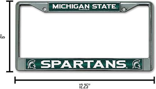 Miniatura 161 de Rico Industries NCAA 12 x 6 pulgadas, accesorio de automóvil cromado plateado brillante para automóvil/camión/SUV