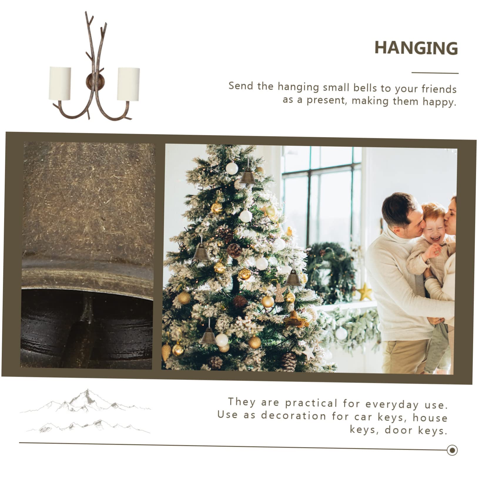 Levemolo 75pezzi Campane Decorative Di Natale Ciondoli Sospesi Per Decorazioni Festive Piccole Campane Per Addobbi Natalizi e Artigianato