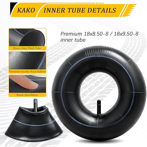 Miniatura 4 de Tubo interior de repuesto de 18x8.50-818x9.50-8 para cortacéspedes, camiones de mano, carretillas, carros, tubo interior de césped y jardín prémium