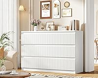 Vista 10 de Jocoevol Cómoda de Roble de 6 Cajones para Dormitorio, Cómoda Acanalada Moderna, Cómodas de Dormitorio con Cajones, Cofre Grande de Cajones