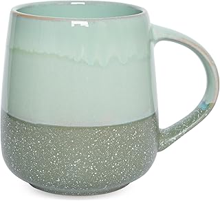 Bosmarlin Extra Large Ceramic Coffee Mug, 23 Oz, Dishwasher and Microwave Safe, Oversized Big Tea Cup for Office and Home, Reactive Glaze (Green)