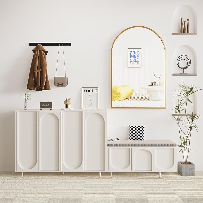 Dripex Arany Kerek Boltíves Tükör 60x90 cm Alumínium Kerettel - HD Fali Tükör Fürdőszobába, Öltözőbe, Nappaliba, Törhetetlen Üveggel