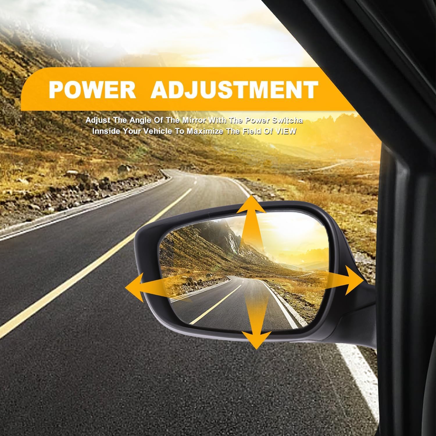 MITZONE Left Driver Side Rear Mirror Assembly Compatible with 2011 2012 2013 Hyundai Elantra Manual folding Power Glass Heated 5Pins Black Outside View Mirror 876103Y100 HY1320179