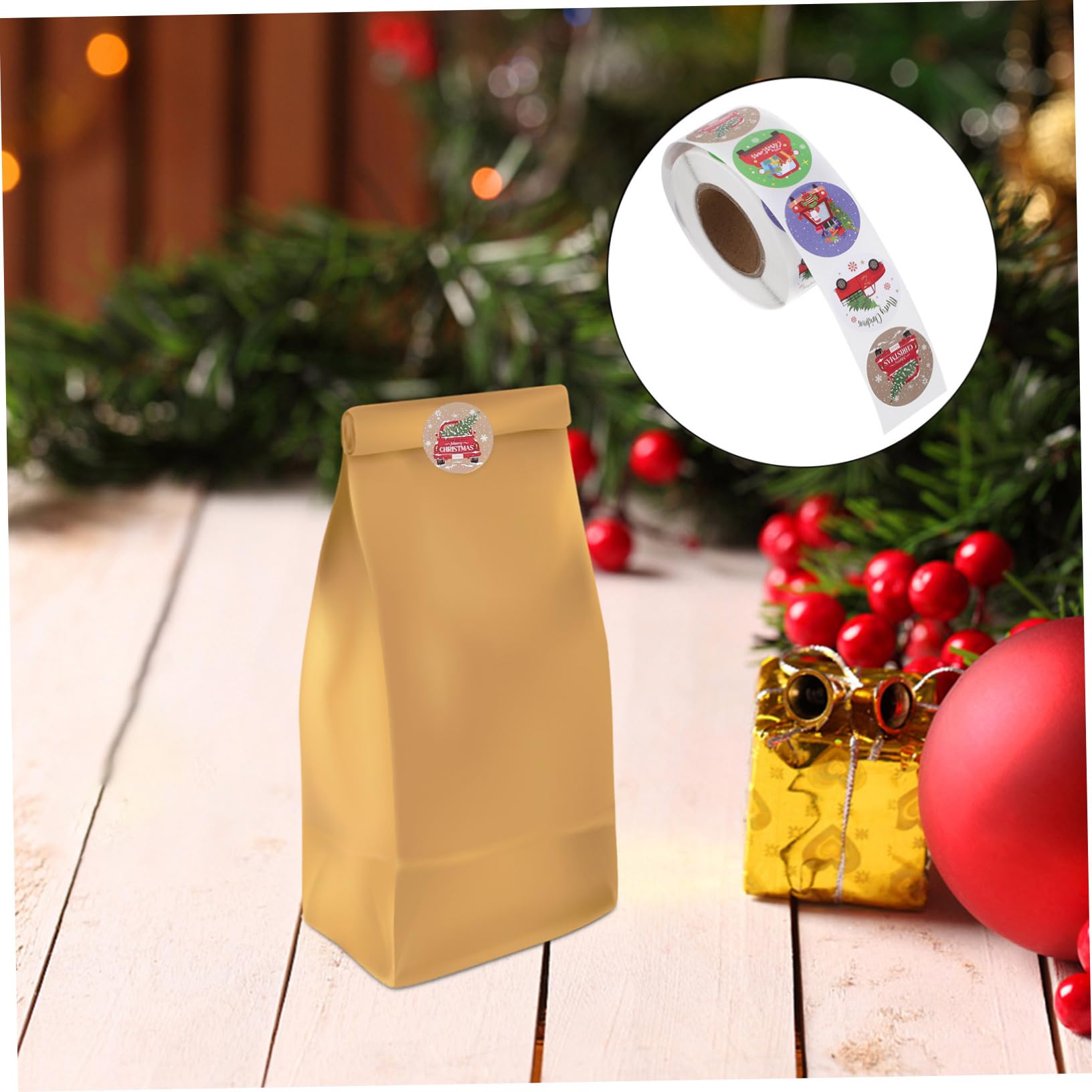 VILLCASE 15 Adesivi natalizi giocattoli per bambini decorazioni etichette autoadesive regali alimentari adesivi sigillanti 3 confezionati natale box