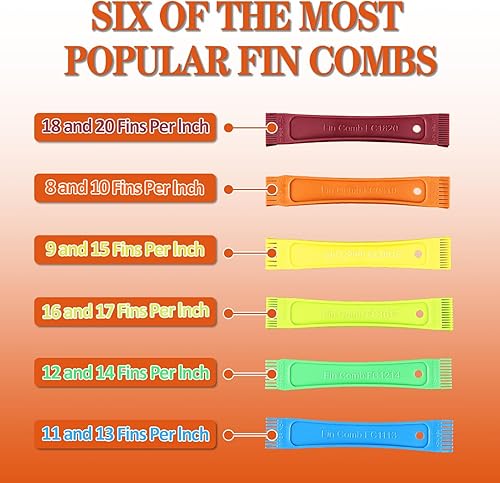 Miniatura 5 de Cenipar Juego de 2 peines de condensador de aire acondicionado, incluye peine de aleta FCR6 y peine de aleta de radiador inoxidable compatible con