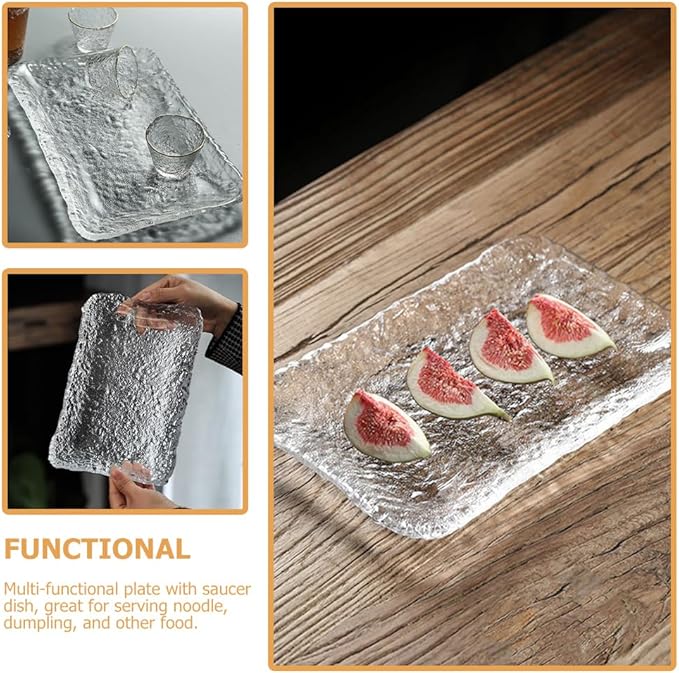 Plato de Vidrio Rectangular SHOWERORO para Sushi y Postres miniatura 5