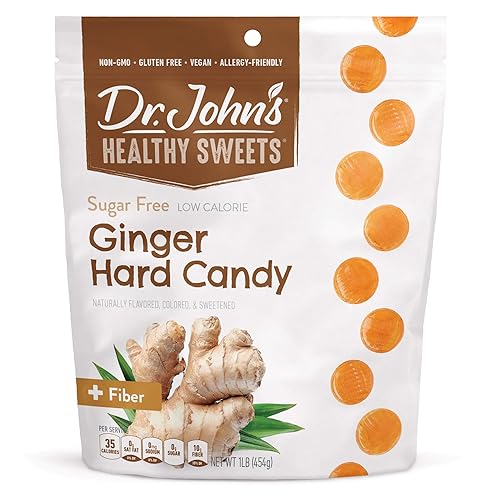 Miniatura 1 de Dr Johns Healthy Sweets Caramelos duros de jengibre sin azúcar 100 unidades 1 libra