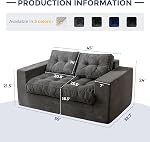 MAXYOYO Bean Bag Chair for Adults, Upholstered Floor Sofa Loveseat Boneless Couch with Pillow, Large Bean Bag Couch for Bedroom Living Room, Sofa in A Box, Dark Grey