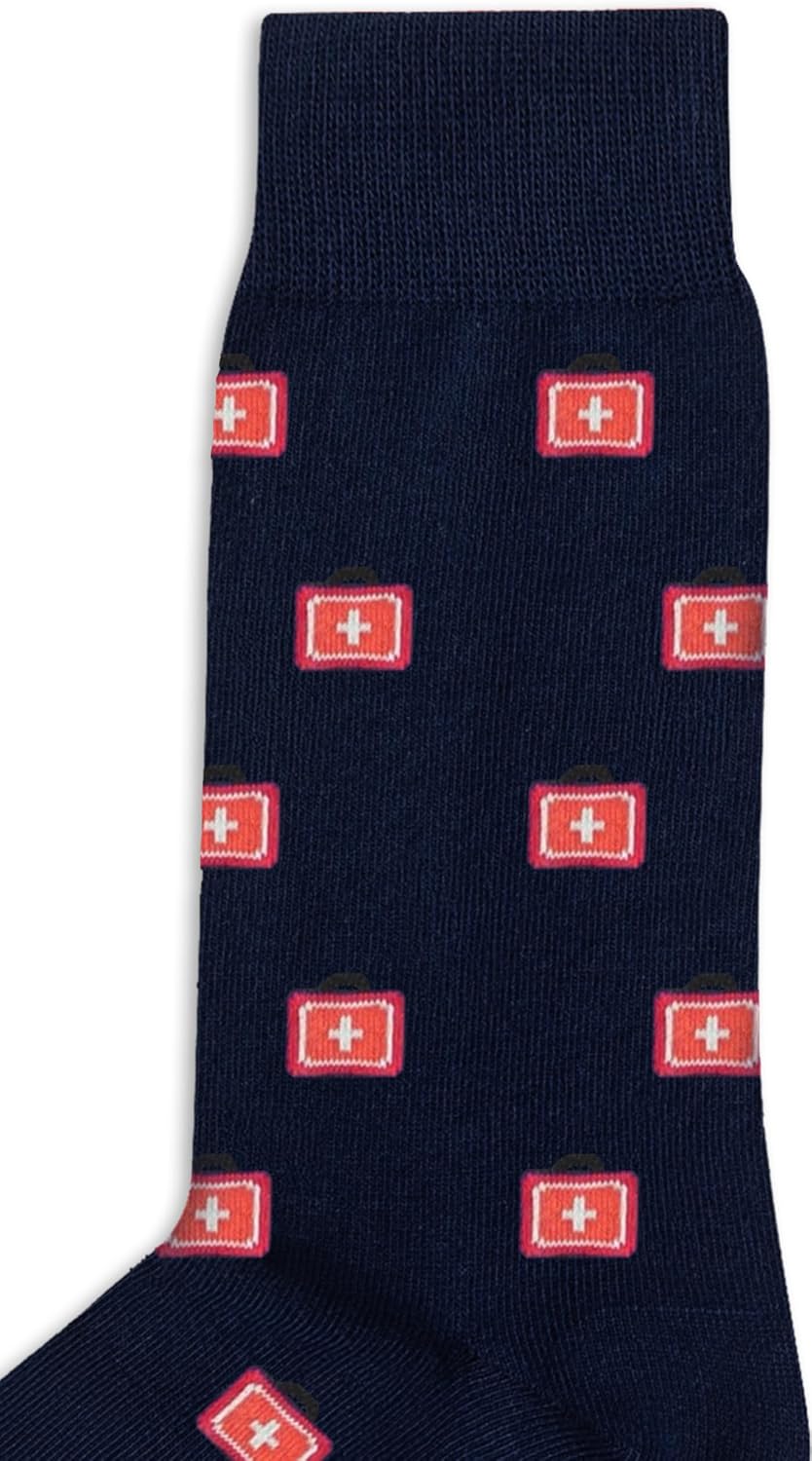 AUSCUFFLINKS MEDICAL Cross Socks | First Aid Sock | Doc Nurse | Doctor Surgeon Socks (Medical Cross)