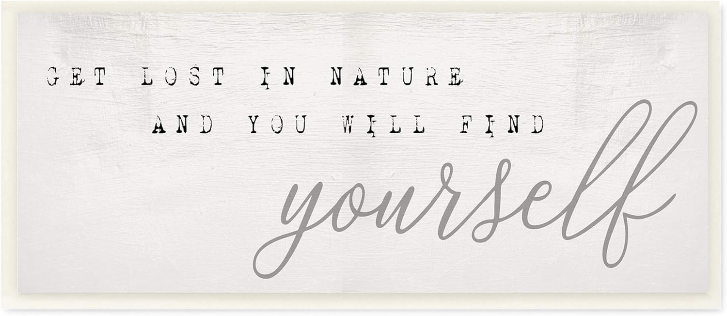 Stupell Industries Find Yourself in Nature Phrase Vintage Typewriter Typography