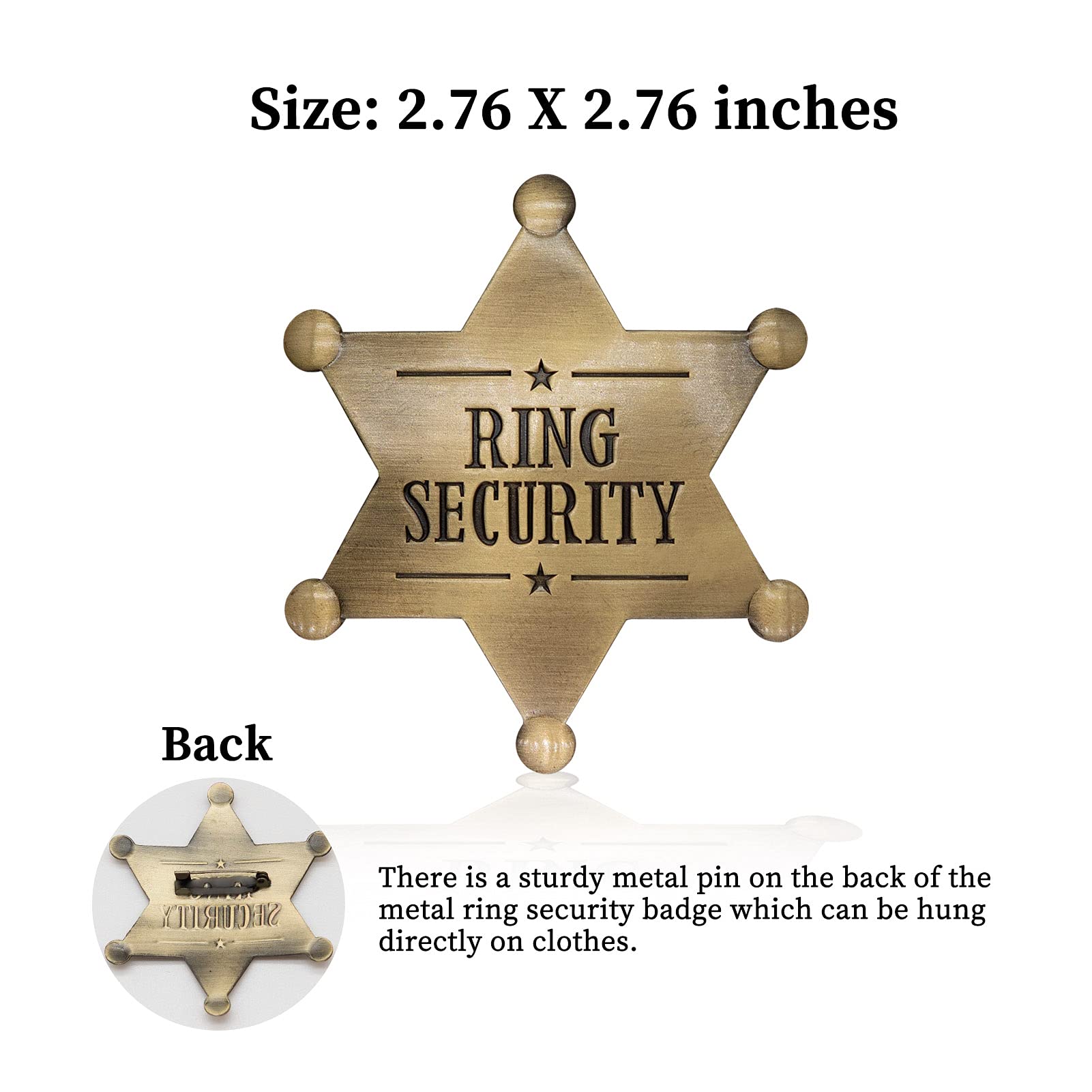 Ring Security Badge Metal Ring Bearer Gift Wedding Accessories for Party, Rehearsal, Kids, Boys, Wedding Souvenirs