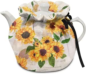 Vintage Floral Print Tea Cosy | 100% Cotton Insulated Tea Pot Cover | Keep Warm & Dust-Proof For Teapots Up To 2 Liters