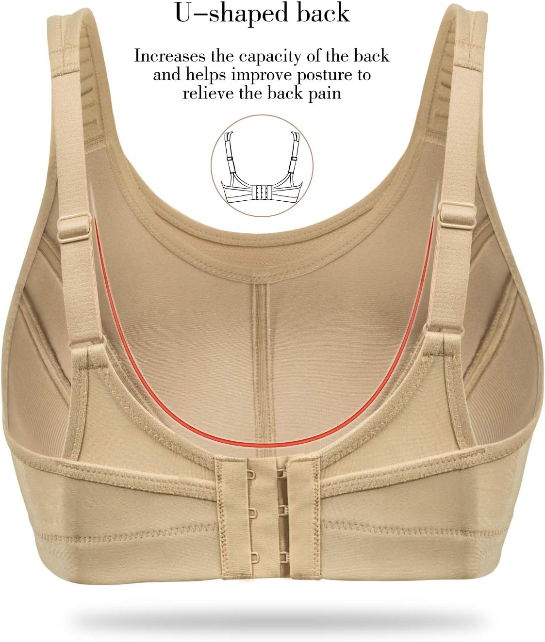 Wingslove Womens Sports Bras High Impact Adjustable Wireless Plus Size Sports Bra Full Figure Large Bust Workout Running Bra - Image 6