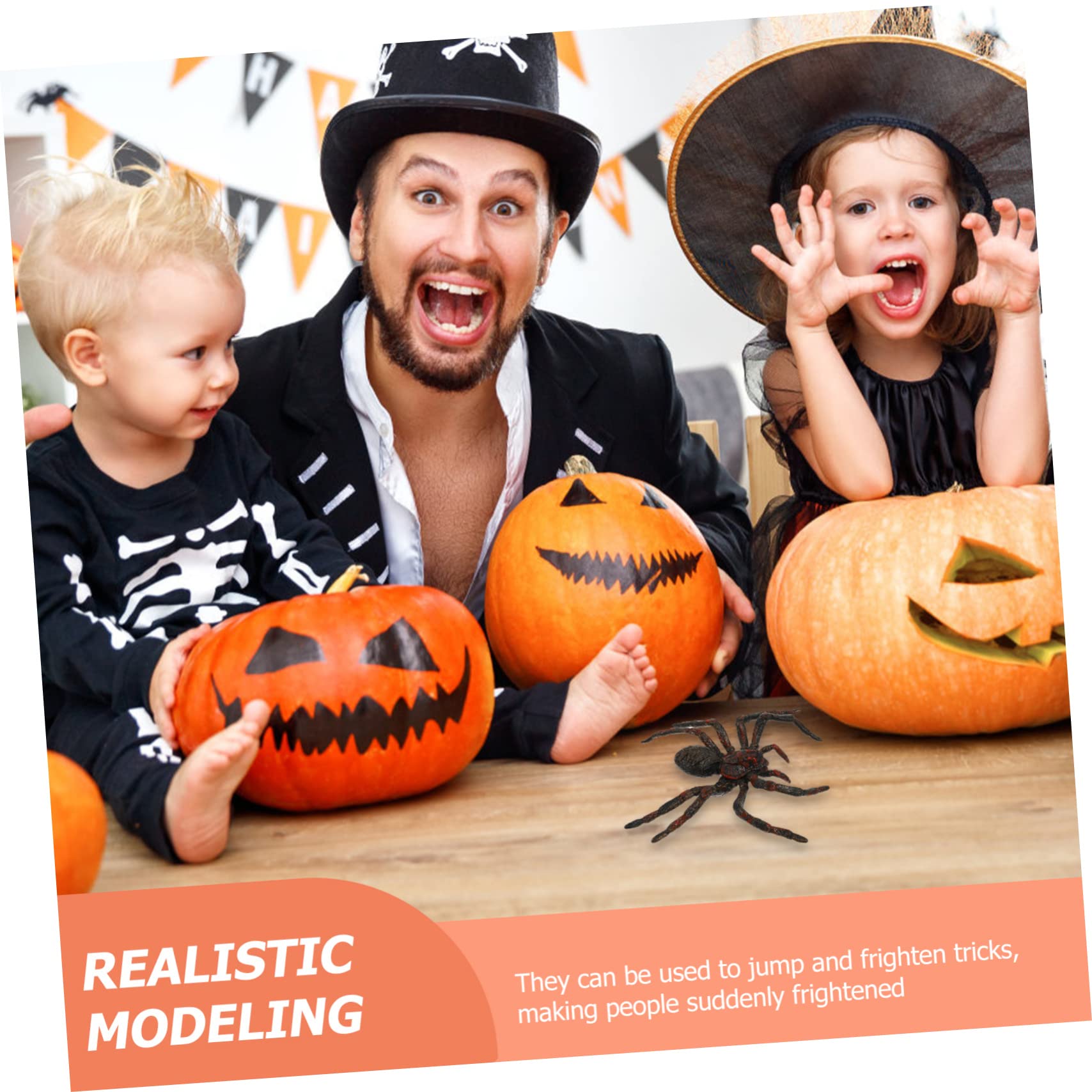 UPKOCH 3 Pezzi Ragno di Halloween Gigante Finto in Pvc Ragno Macabro Orribile Riutilizzabile per Casa Stregata e Giardino