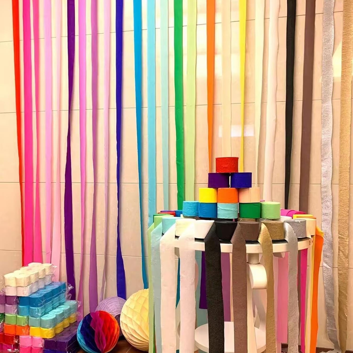 Gold Crepe Paper- 6 Rolls Beautiful Streamers for Wedding, Birthday & Other Celebrations - 4.5cm x 25m (1.8 Inch x 82 Ft/Roll)