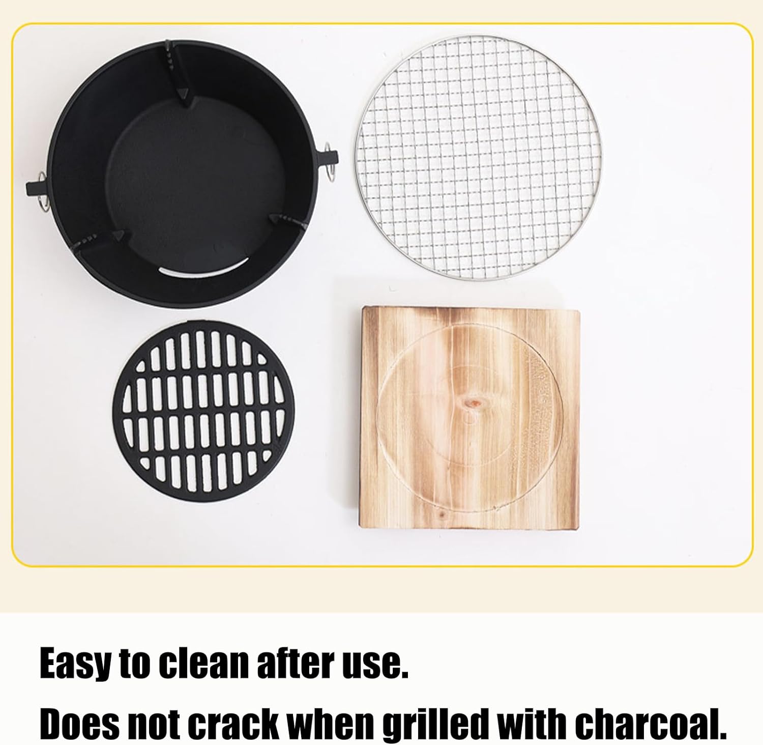 User Friendly Worktop Barbecue Japanese Plan Detachable Grate Wrought Iron for Simple Maintenance Compact and Permanent Permanent