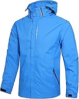 Vista 13 de Chaqueta impermeable ligera para hombre, chaqueta impermeable con capucha para exteriores, senderismo, cortavientos