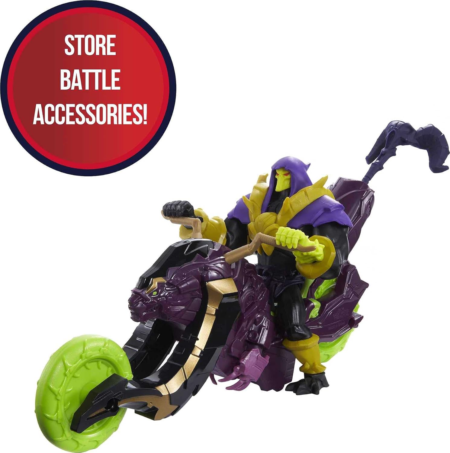 Masters of the Universe He-Man and the Action Figure + Vehicle Based on Animated Series, Articulated Battle Characters, Gift for 4 Years and Older