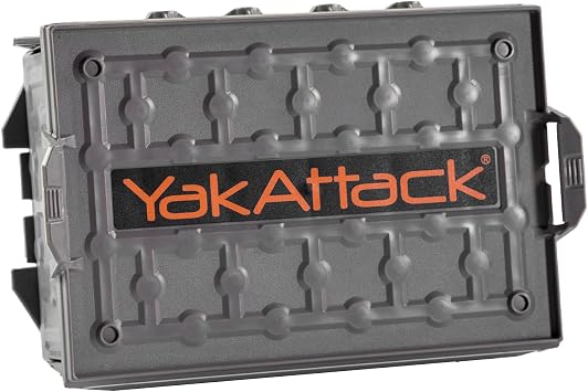 YakAttack TracPak Stackable Storage Box Battleship Grey | Kayak Fishing Gear Storage | Fits GearTrac & MightyMount | Kayak Accessories for Fishing Tackle & Tools | Compact 1 lb Weight
