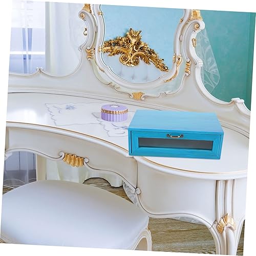 Miniatura 7 de Lurrose Wooden Monitor Stand with Pull Out Storage Drawer Durable Wood Monitor Riser for Desk Organization Elegant Design for Office Use for Makeup