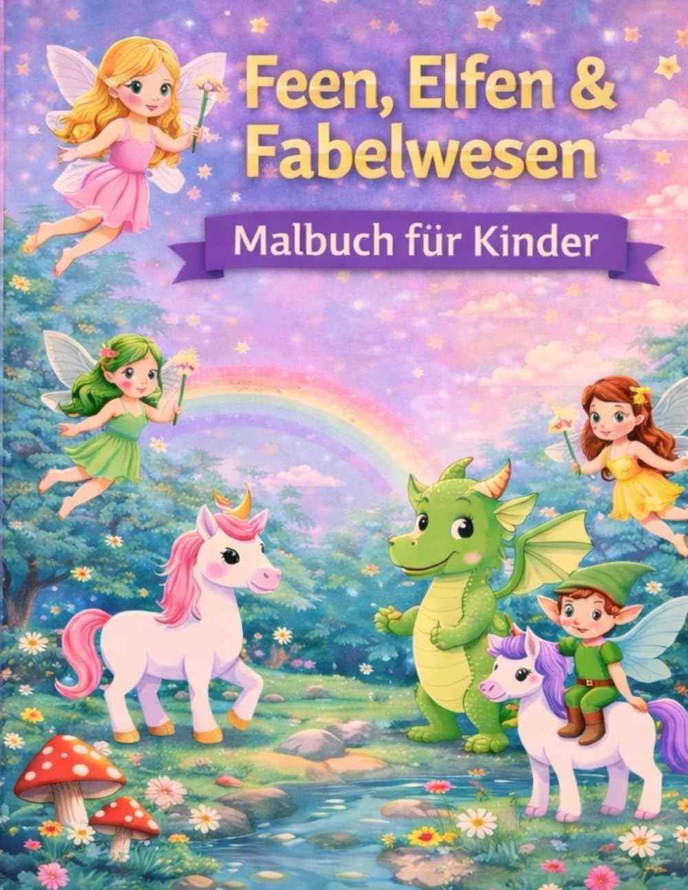 Feen, Elfen & Fabelwesen: Magisches Malbuch für Kinder