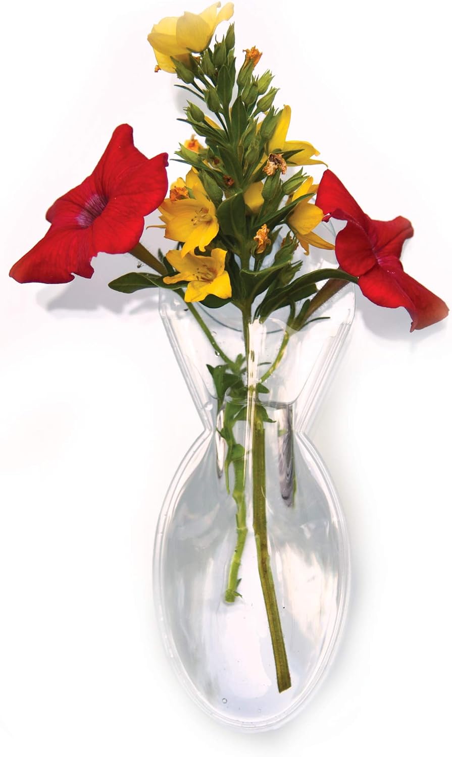 Gadjit Vinyl Mini Window Vases Gift Pack - Includes 3, Vases Suction to Windows and Mirrors, Holds Flower Stems and Water, Clear Flexible Vinyl