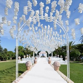 Aisle Runner: 4FT×20FT Sequin Fabric - White Wedding Sparkly Carpet Runner for Thanksgiving Day Bridal Shower Outdoor Grass Floor Indoor Rug Runner Hallway Decor