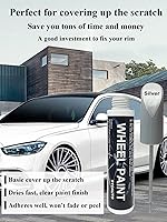 Vista 7 de SYOAUTO Pluma de pintura de retoque de borde plateado para reparación de arañazos, pintura de retoque para llantas de automóvil, color universal