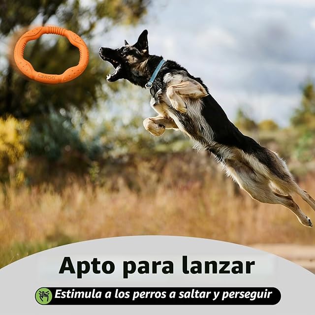 Foto 3 de 8 de LaRoo Anillo de Fitness para Perros, Frisbee Indestructible, Juguete de Disco Volador para Perros de Verano