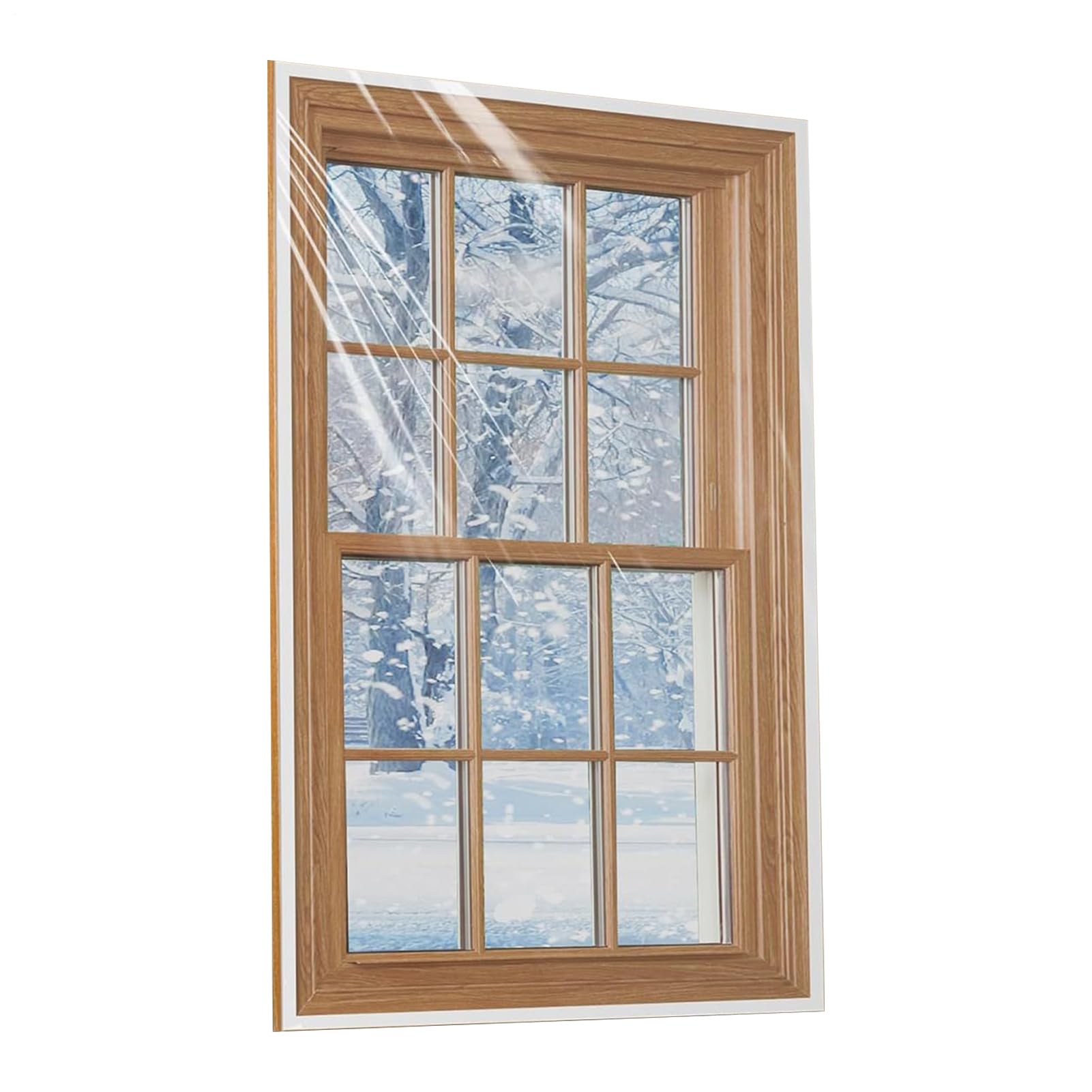 Film d'isolation thermique pour l'hiver et protection coupe-vent vitrage maison