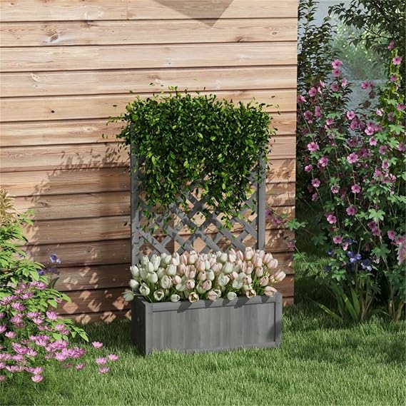 Raised Garden Bed/Garden Bed Galvanized Planter(Natural Wood)