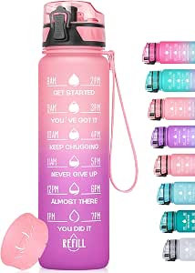 HydroPal Borraccia Con Cannuccia Da 3,6 Litri - Turchese - Con Indicatore Del Tempo E Motivazionale - BPA Free E Anti-Peridite