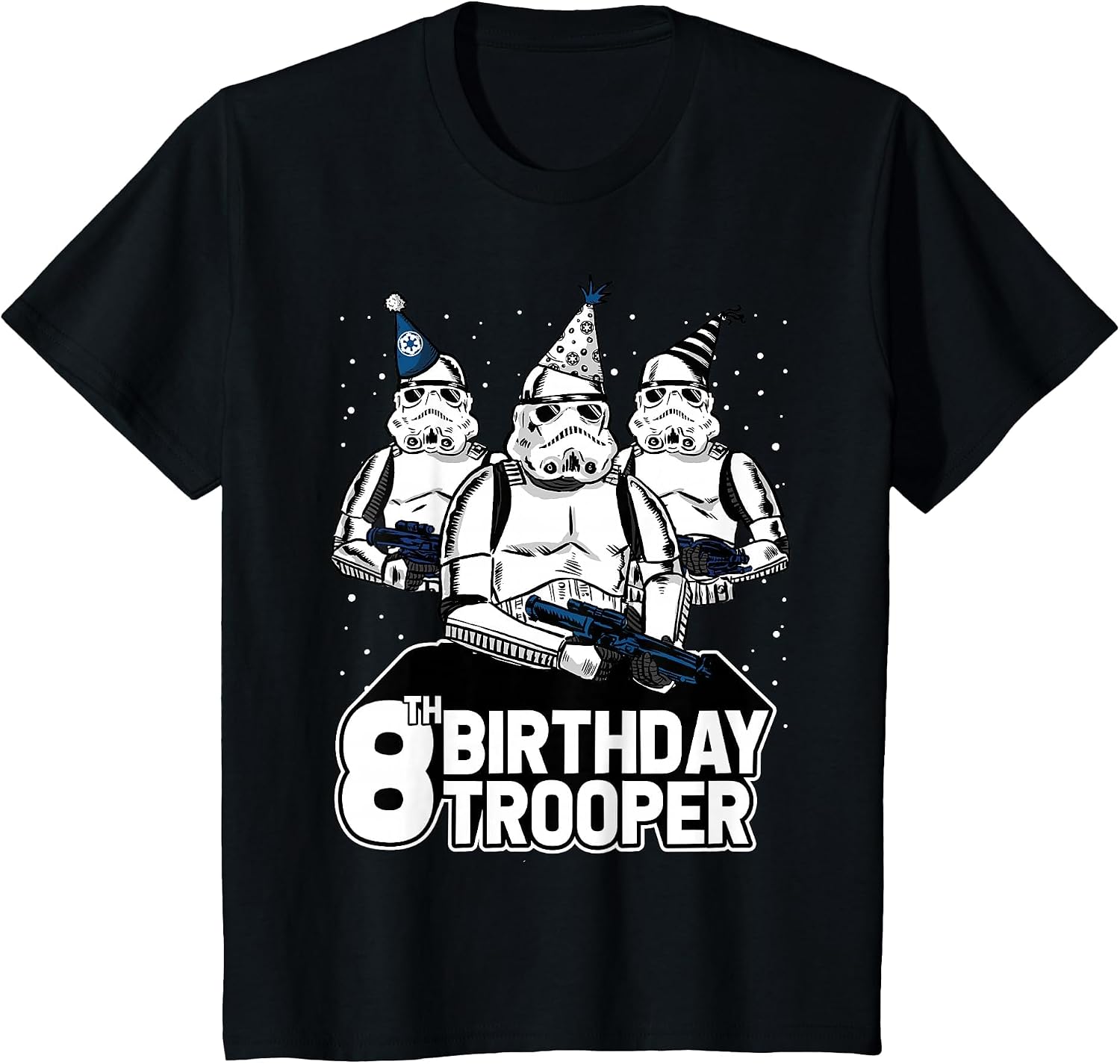 Star Wars Stormtrooper Party Hats Trio 8th Birthday Trooper T-Shirt