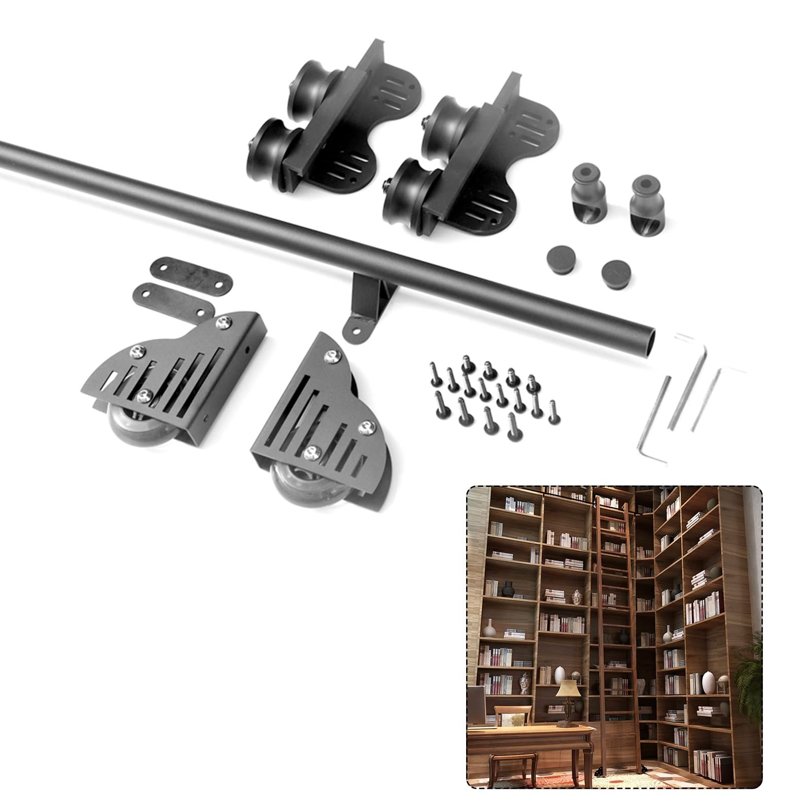 Juego completo de rieles de hardware para sistemas de puertas y escaleras móviles